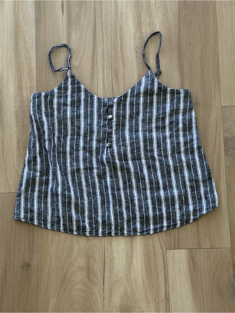 Abound Gray & White Striped Button-Front Cami